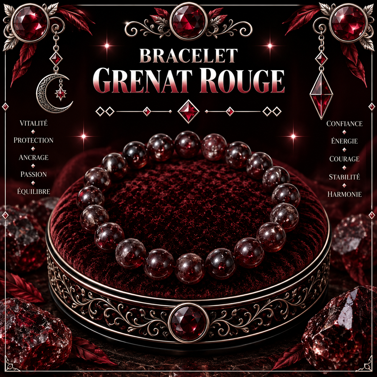 Grenat rouge 8mm
