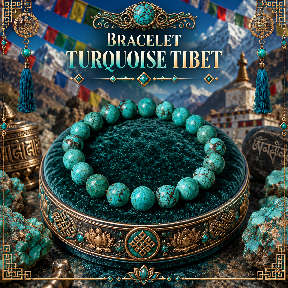 Turquoise du Tibet 6mm