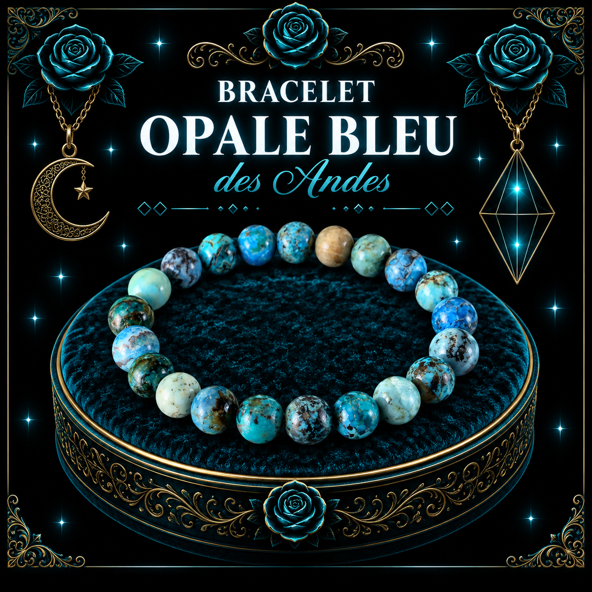 Opale bleue 8mm