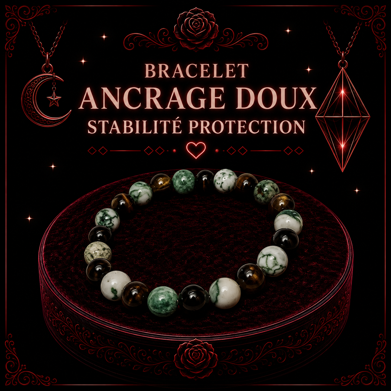 Bracelet Ancrage doux, Stabilité, Protection 8mm