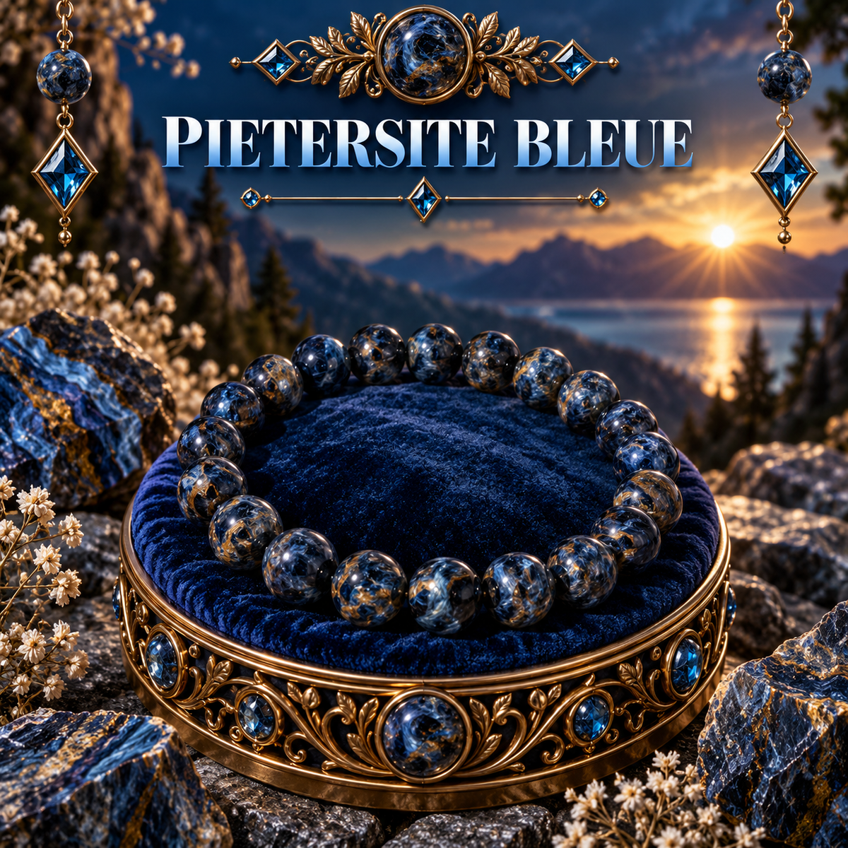 Piétersite bleue 8mm