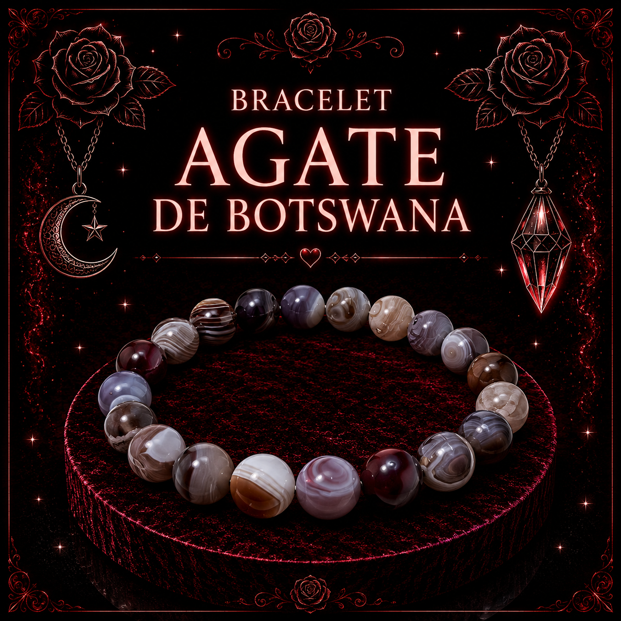 Bracelet Agate de Botswana