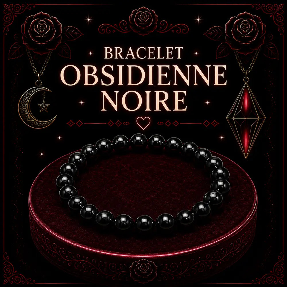 Bracelet Obsidienne noire 6mm