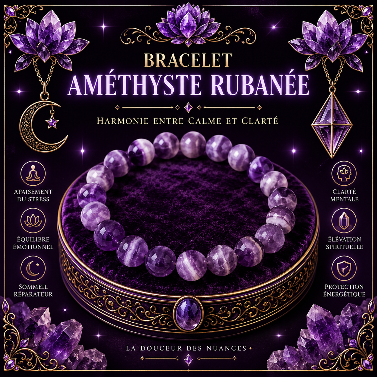 Améthyste Rubanée 8mm