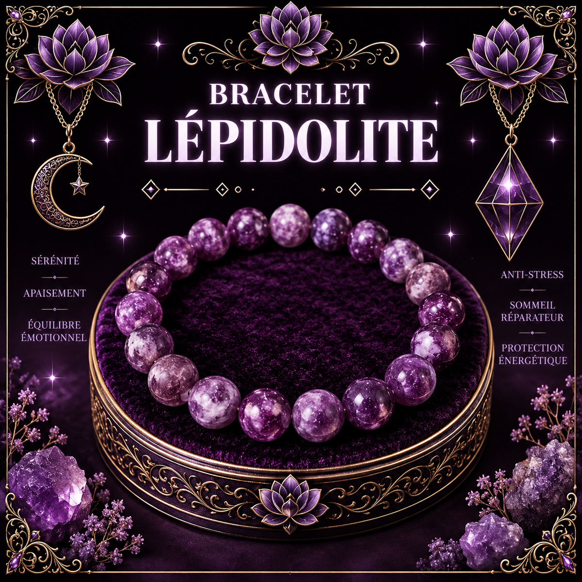 Lépidolite 8mm