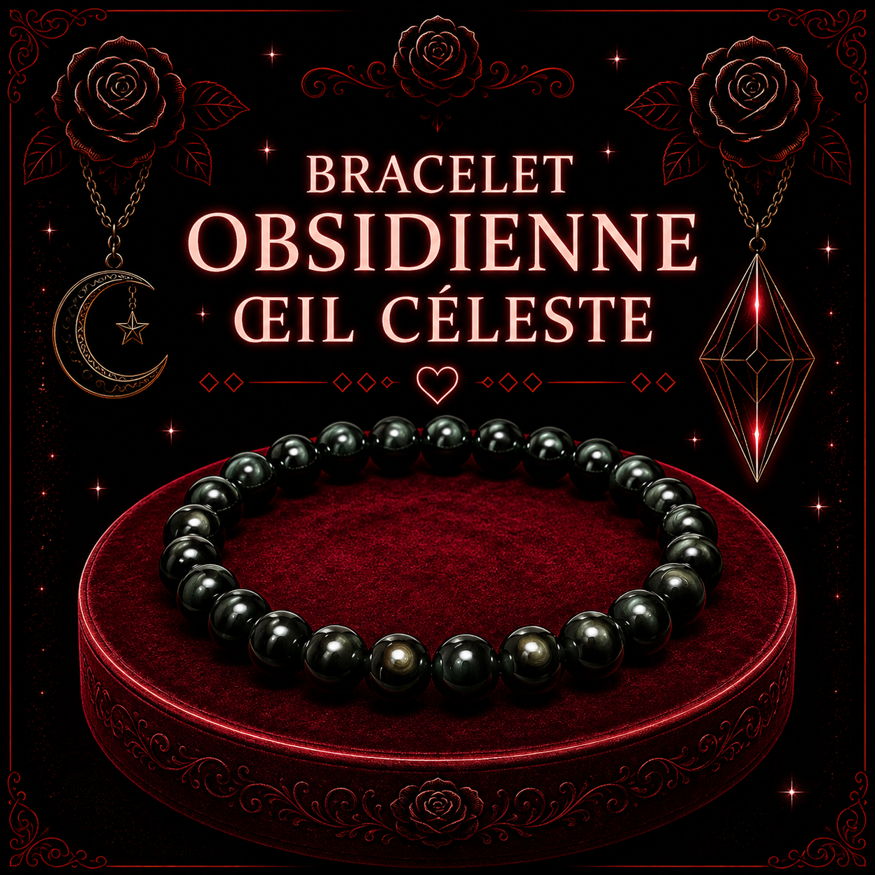 Bracelet Obsidienne Œil Céleste 8mm