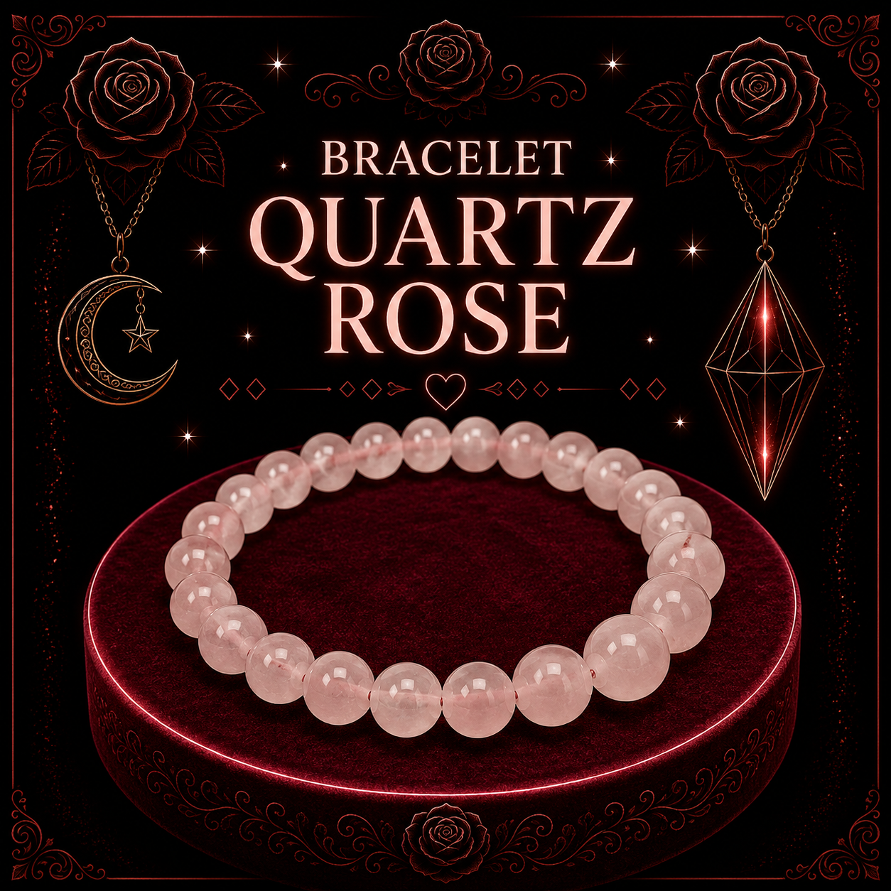 Bracelet Quartz Rose 8mm