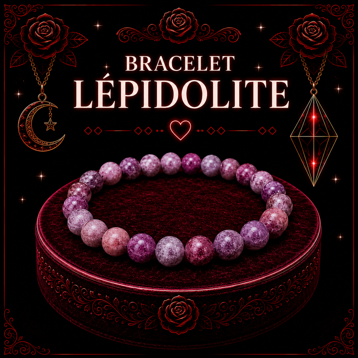 Bracelet Lépidolite 6mm