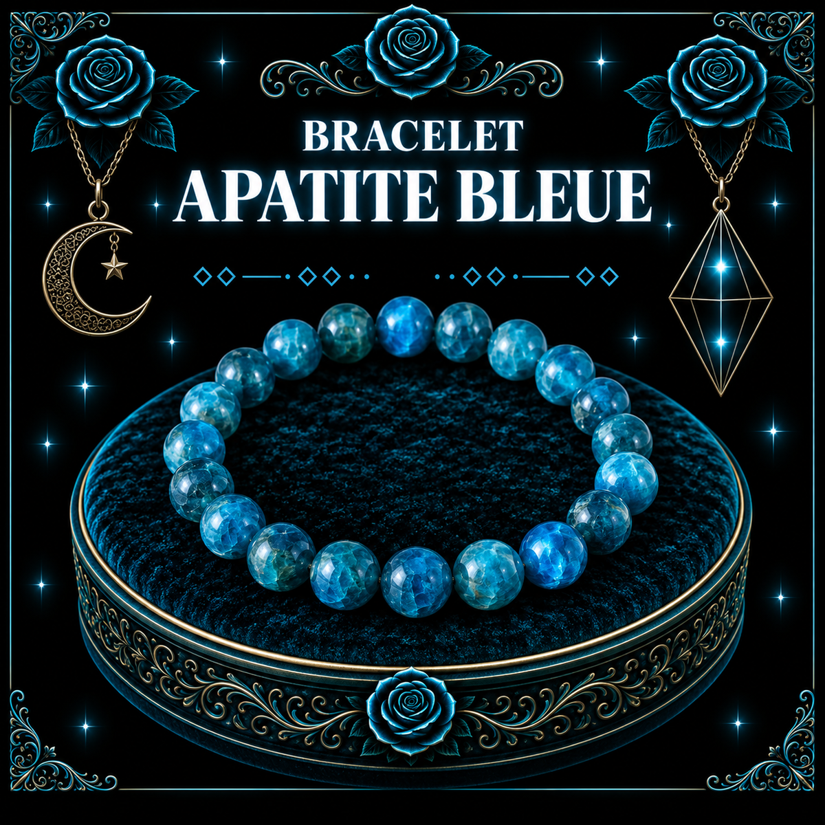 Apatite bleue 8mm