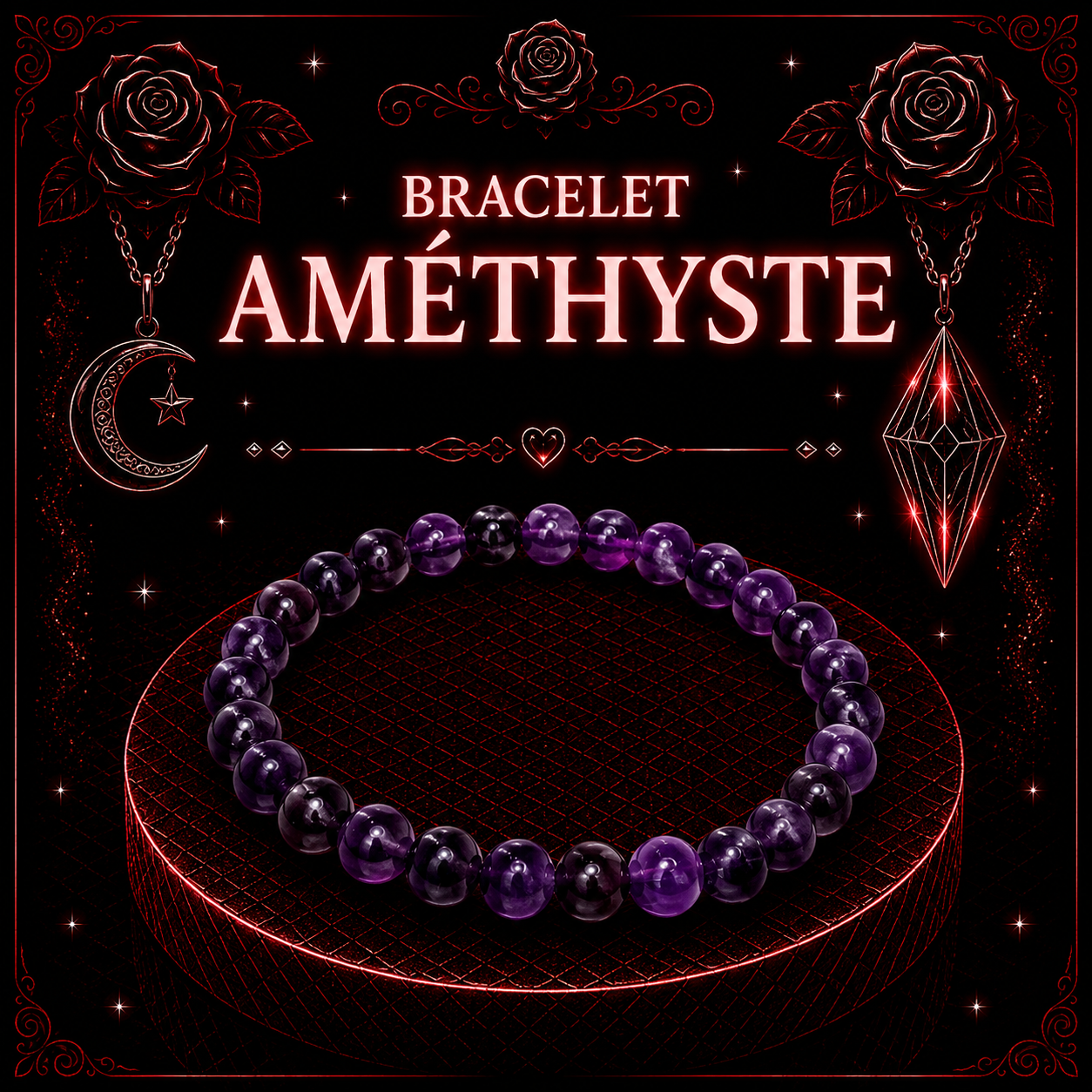 Bracelet Améthyste 8mm