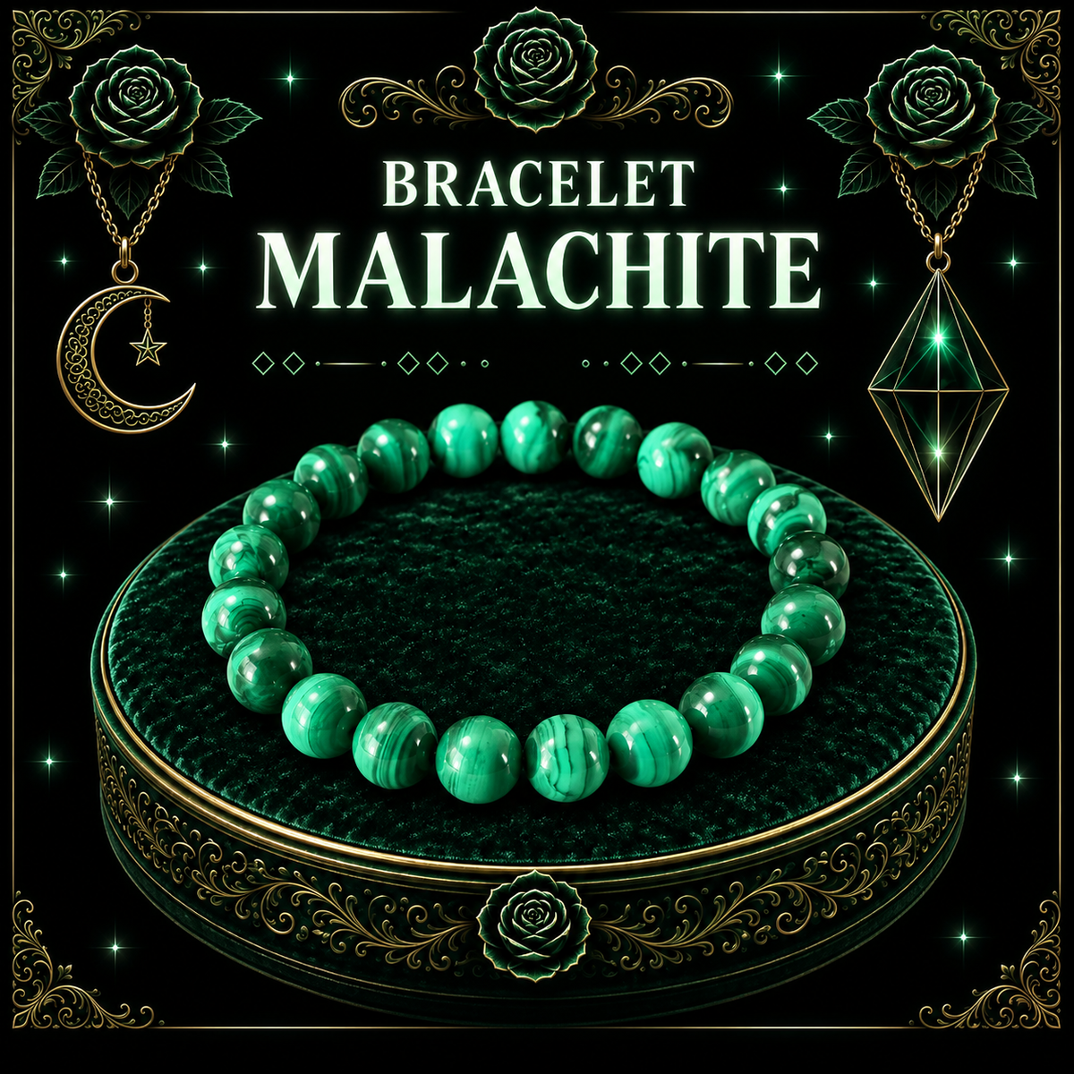 Malachite claire 6/8mm