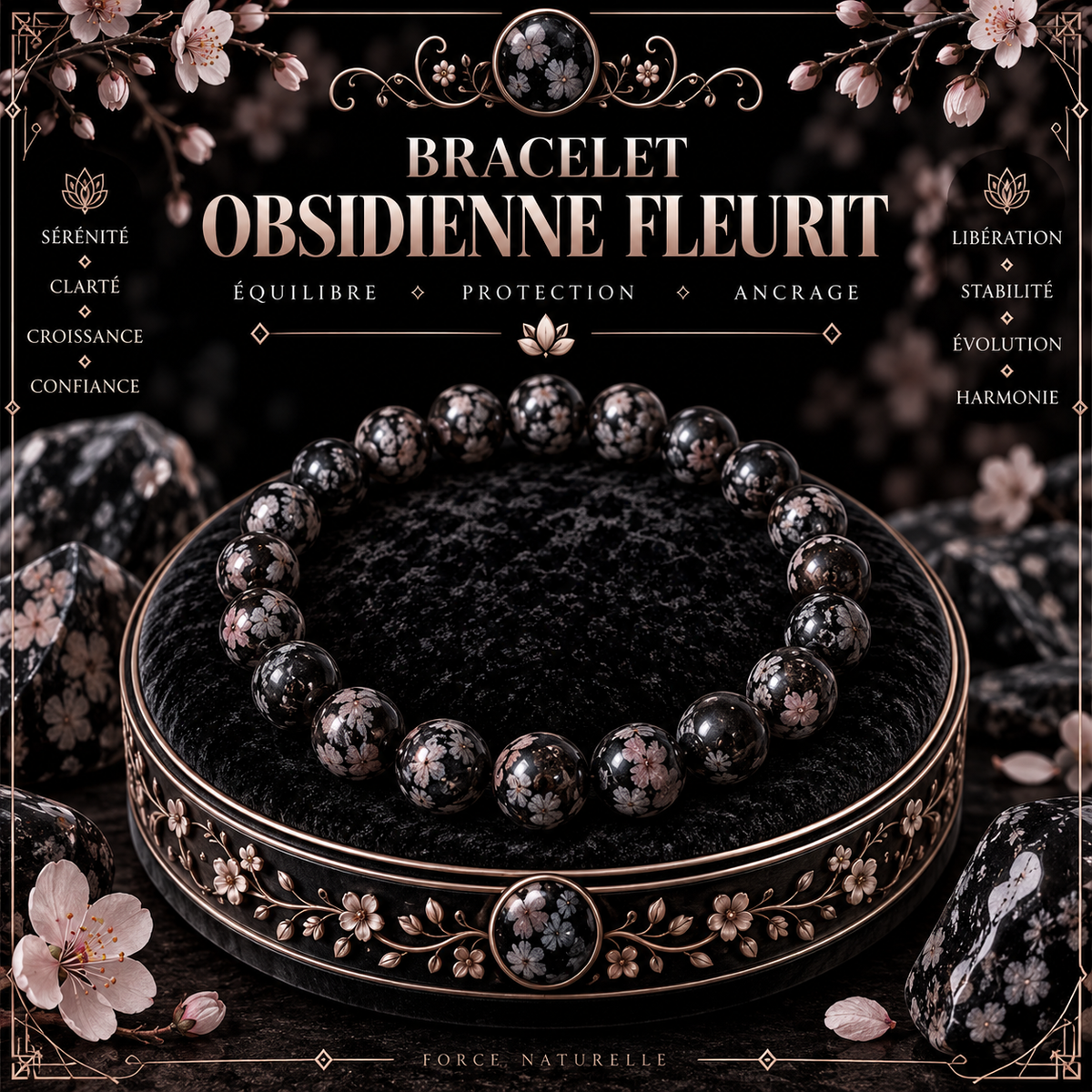 Obsidienne Fleurit 8mm