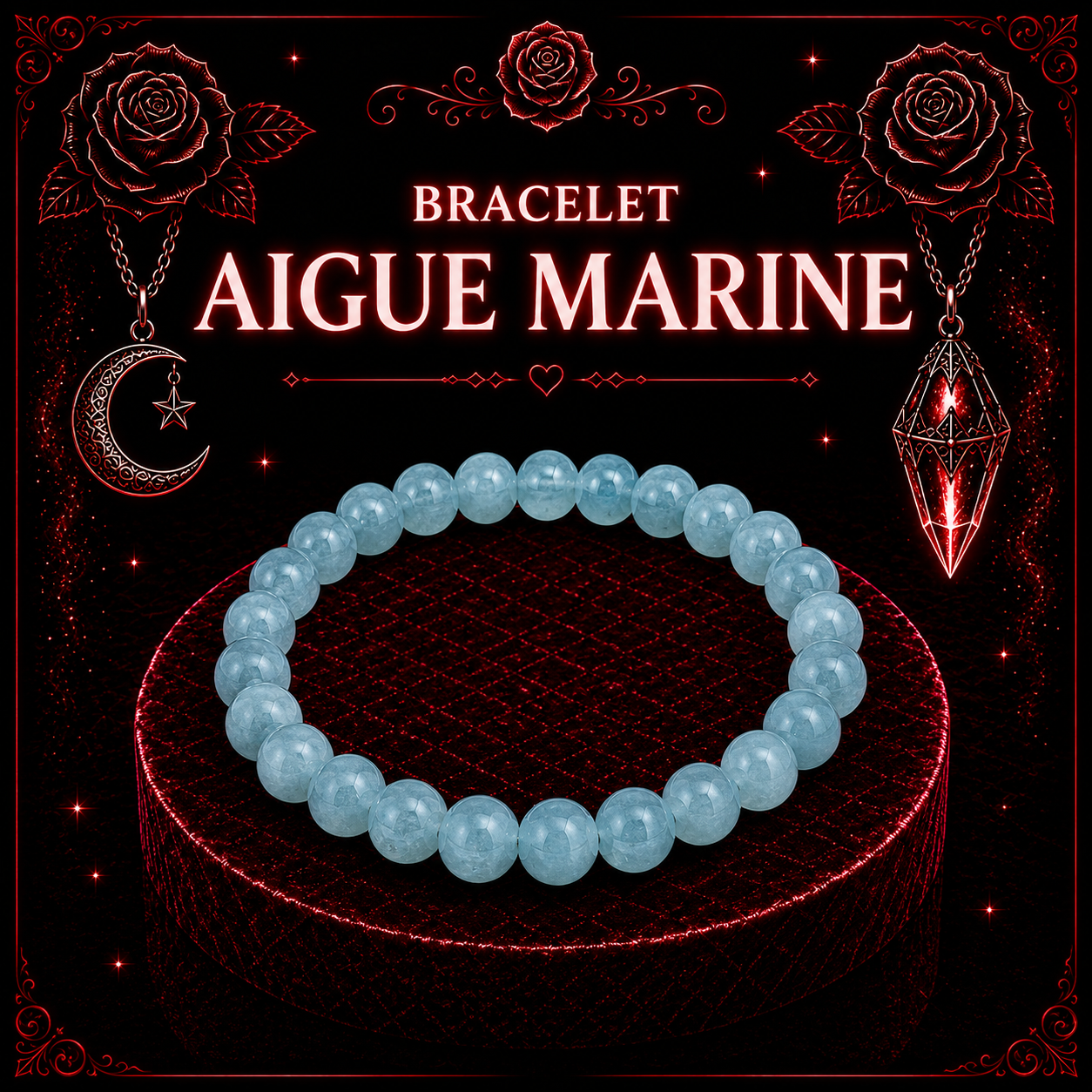 Bracelet en Aigue-Marine 6mm