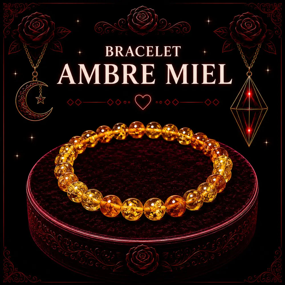 Bracelet Ambre miel 6mm
