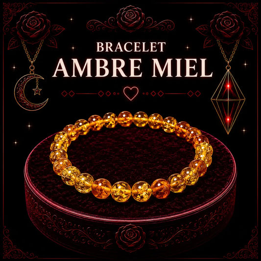 Bracelet Ambre miel 6mm