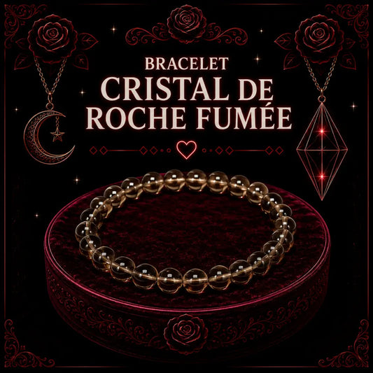 Bracelet Cristal de roche fumée 6mm