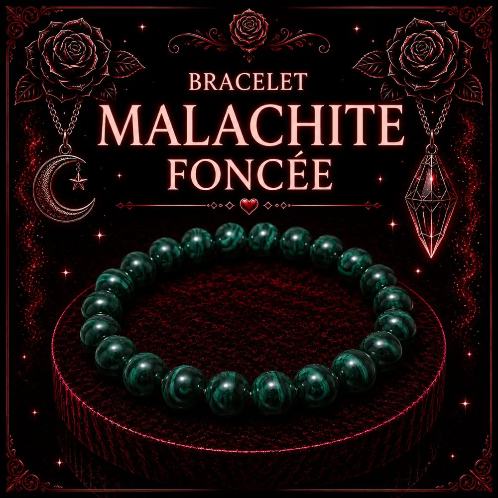 Bracelet en Malachite foncée