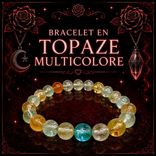 Bracelet en Topaze Multicolore 8mm