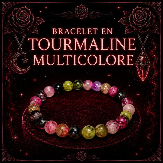 Bracelet en Tourmaline Multicolore 8mm