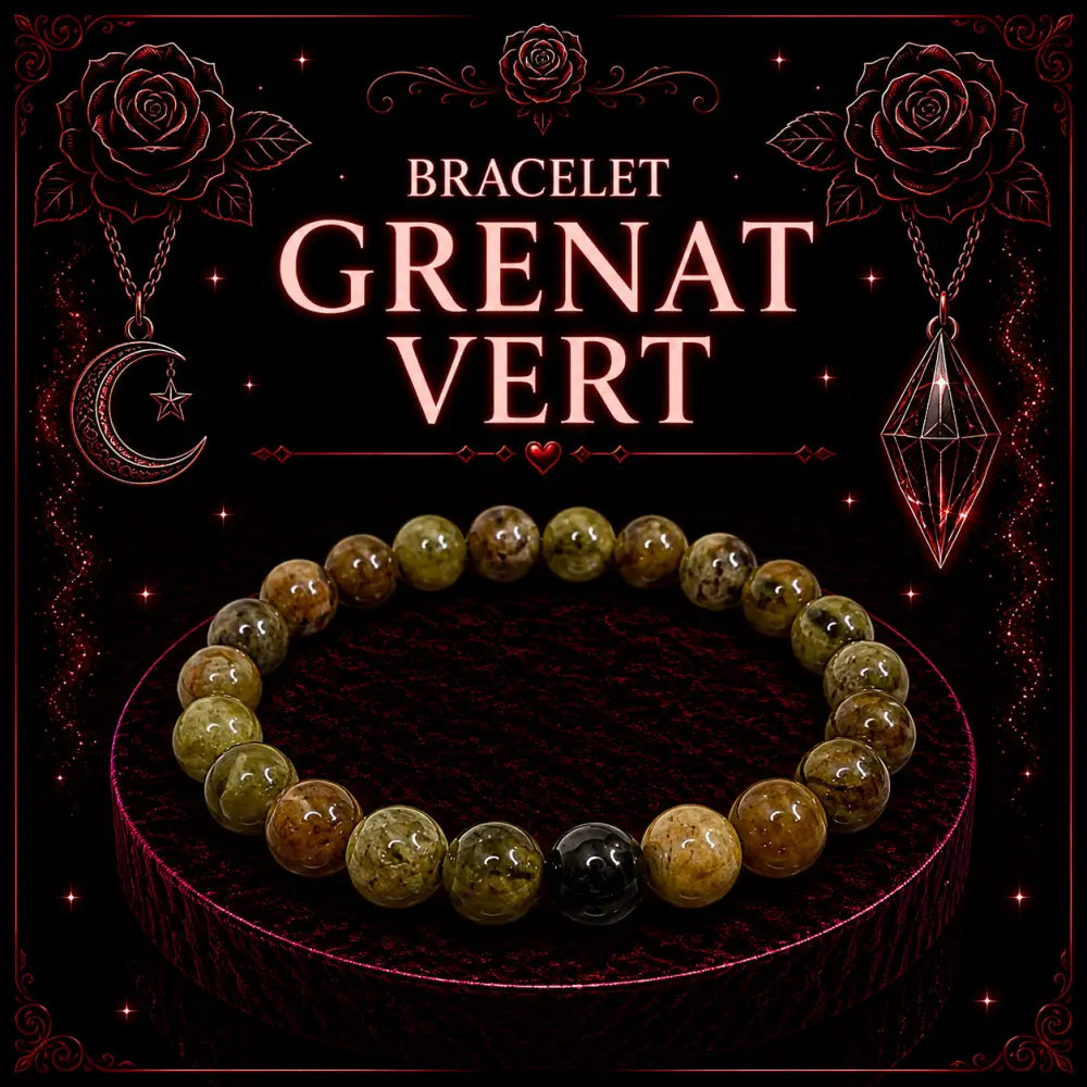 Bracelet Grenat Vert 8mm