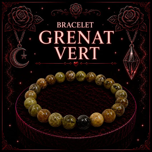 Bracelet Grenat Vert 8mm