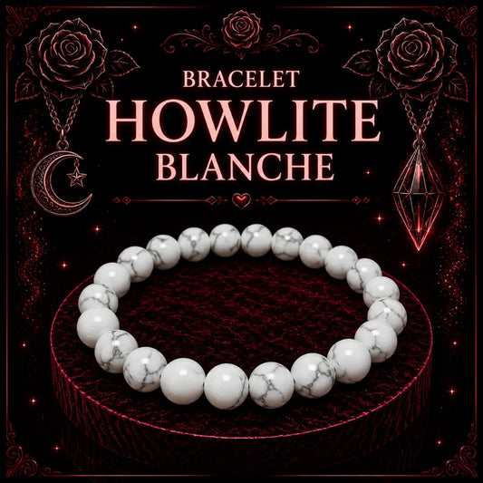 Bracelet Howlite Blanche 8mm