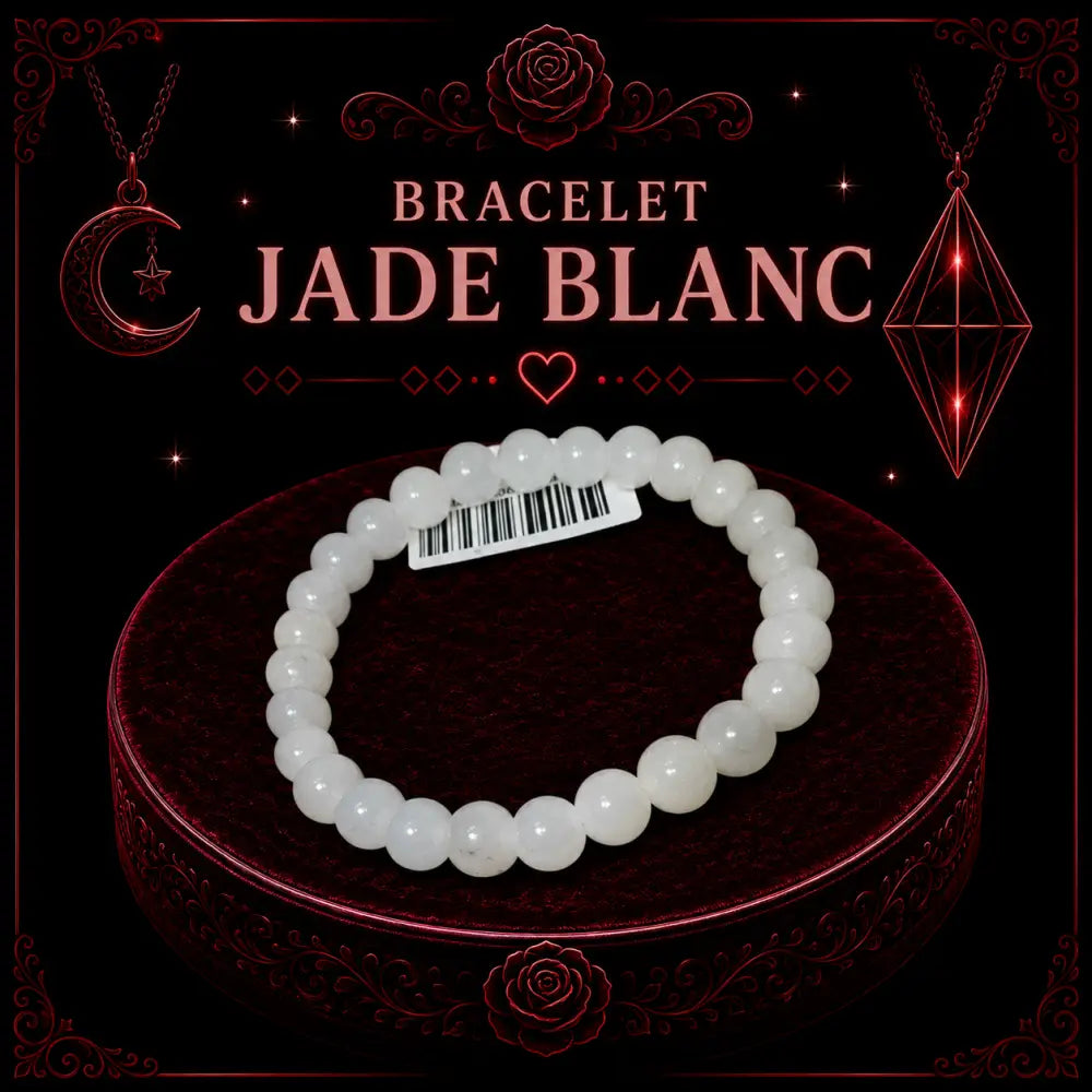 Bracelet Jade Blanc 6mm