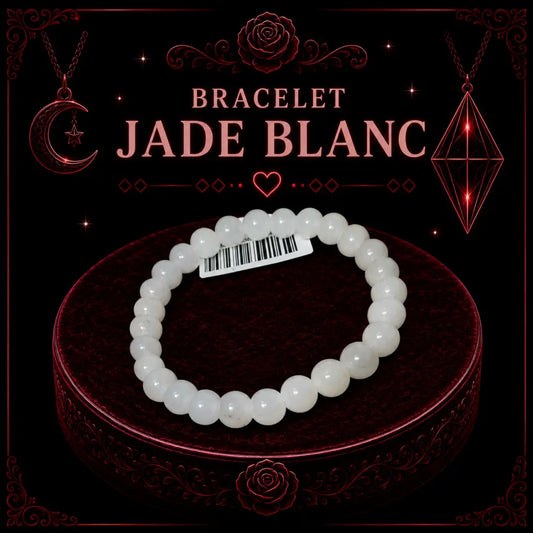 Bracelet Jade Blanc 6mm