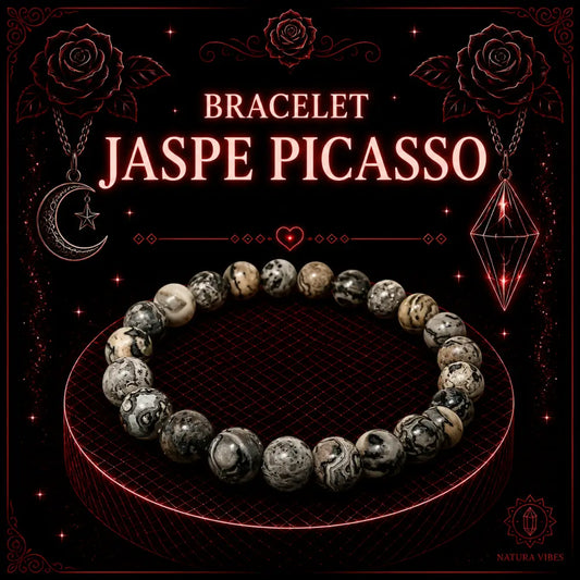 Bracelet Jaspe Picasso 8mm