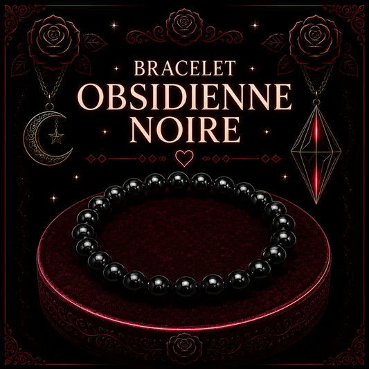 Bracelet Obsidienne noire 6mm