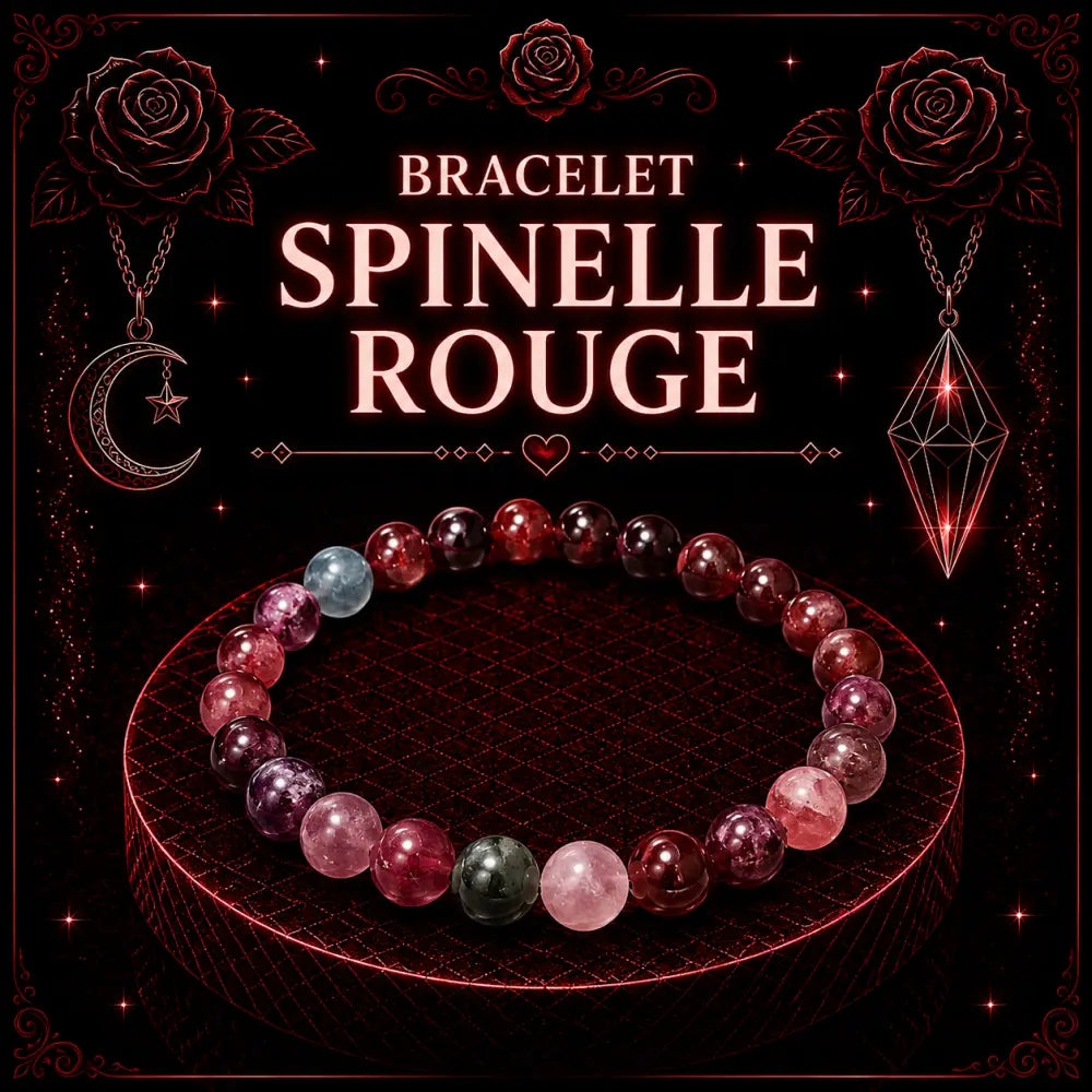 Bracelet Spinelle Rouge 6mm