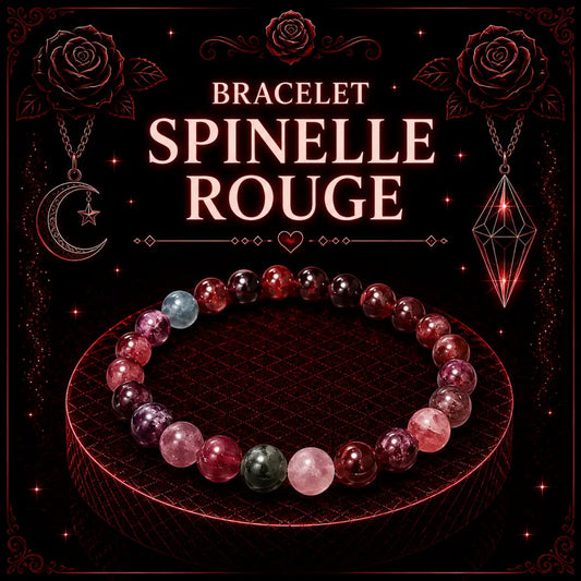 Bracelet Spinelle Rouge 6mm